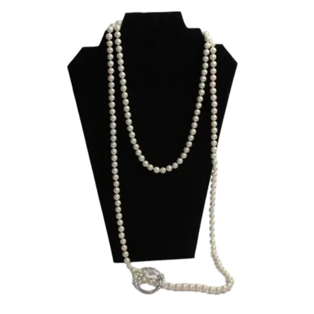 Carolee Long Pearl Necklace With Broach Accessory (NWOT) - Picture 1 of 6